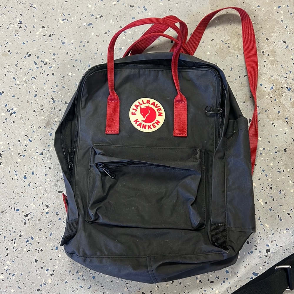 Fjallraven Kanken Original Backpack Grey and Red